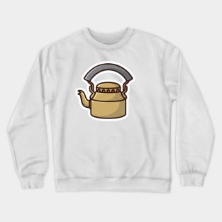 Tea Kettle Sticker vector illustration. Food and drink object icon concept. Breakfast tea kettle with closed lid sticker vector design with shadow. Crewneck Sweatshirt